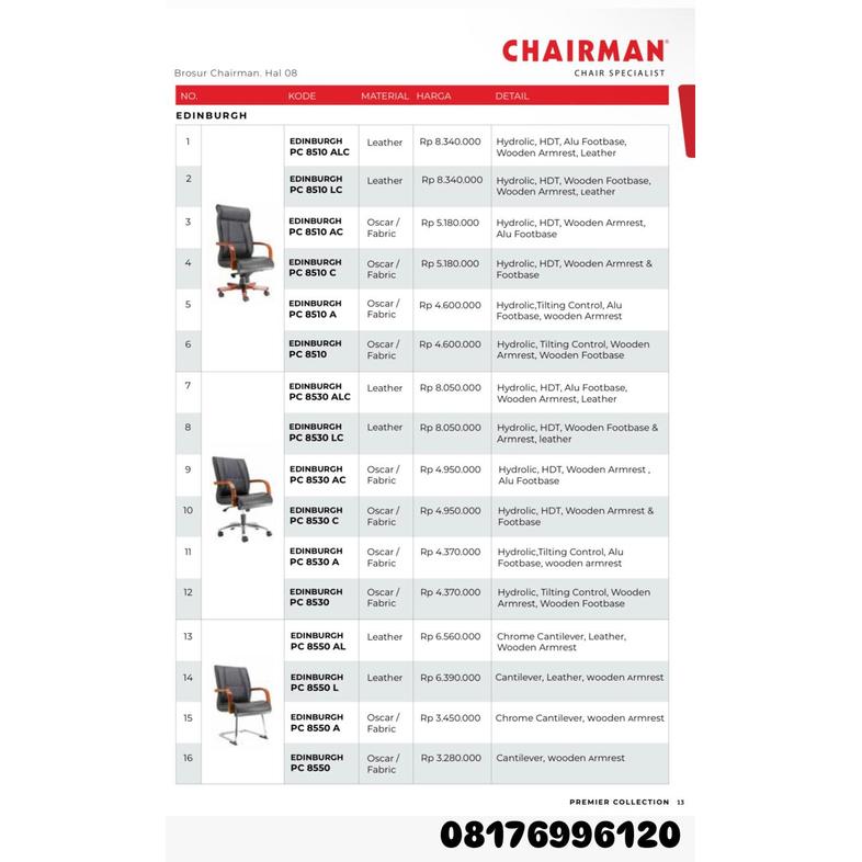 Kursi Kantor Chairman EDINBURGH PC 8510 ALC 8510 LC 8510 AC 8510 C 8510 A 8510 8530 ALC 8530 LC 8530 AC 8530 C 8530 A 8530 8550 AL 8550 L 8550 A 8550