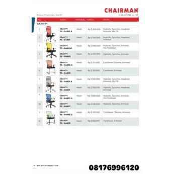 Kursi Kantor Chairman GRAVITY TS 04801 A 04801 04803 A 04803 04805 A 04805 04901 A 04901 04903 A 04903 04905 A 04905