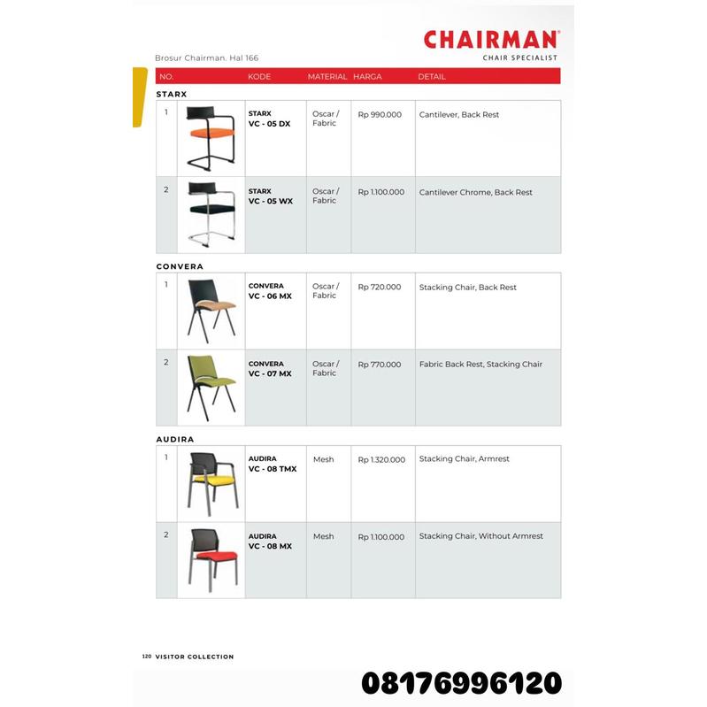 Kursi Kantor Chairman STARX VC 05 DX 05 WX CONVERA VC 06 MX 07 MX AUDIRA VC 08 TMX 08 MX