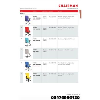 Kursi Kantor Chairman VERSA MC 1503 BA 1503 B 1505 B 1555 1603 BA 1603 B