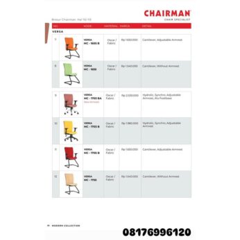 Kursi Kantor Chairman VERSA MC 1605 B 1655 1703 BA 1703 B 1705 B 1755