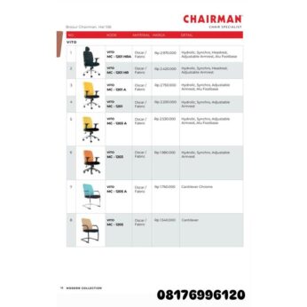 Kursi Kantor Chairman VITO MC 1201 HRA 1201 HR 1201 A 1201 1203 A 1203 1205 A 1205