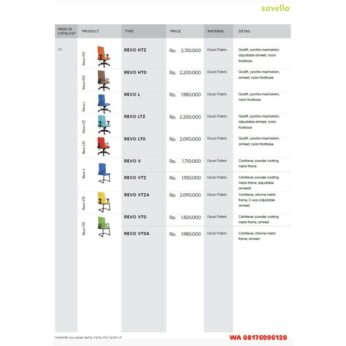 Kursi Kantor Savello REVO HTZ HTO L LTZ LTO V VTZ VTZA VTO VTOA