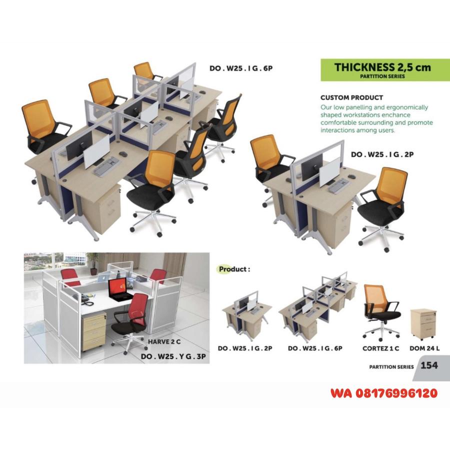 Penyekat Meja Kantor Donati DO. W25. I G.2P 6P