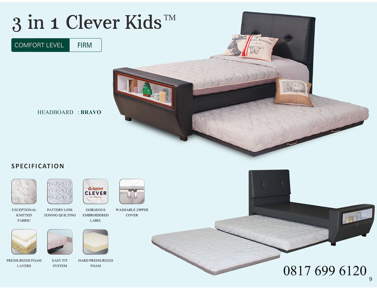 Springbed Guhdo 3 in 1 Clever Kids - Bravo